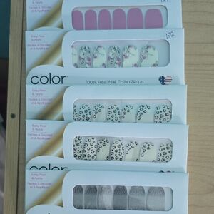 Color Street Pink, Floral, Leopard, and Halloween Nail Strips